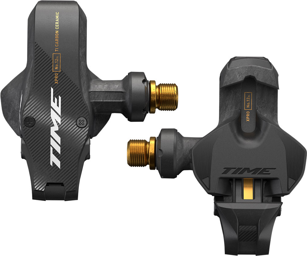 PEDALES TIME XPRO 12SL AXE TI ROULEMENT CERAMIQUE 53MM CARBONE / OR + CALES ICLIC 5° B1