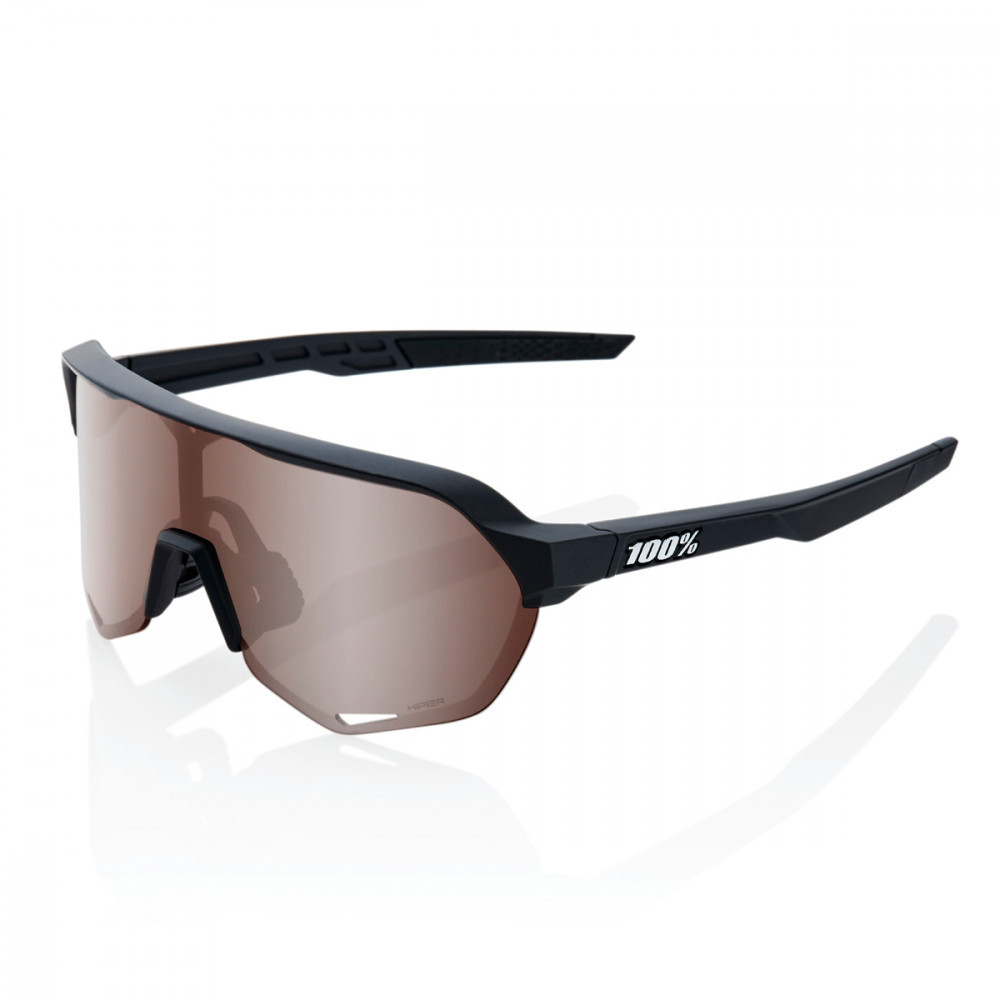 PAIRE DE LUNETTES 100% S2 SOFT TACT BLACK HIPER CRIMSON SILVER MIRROR