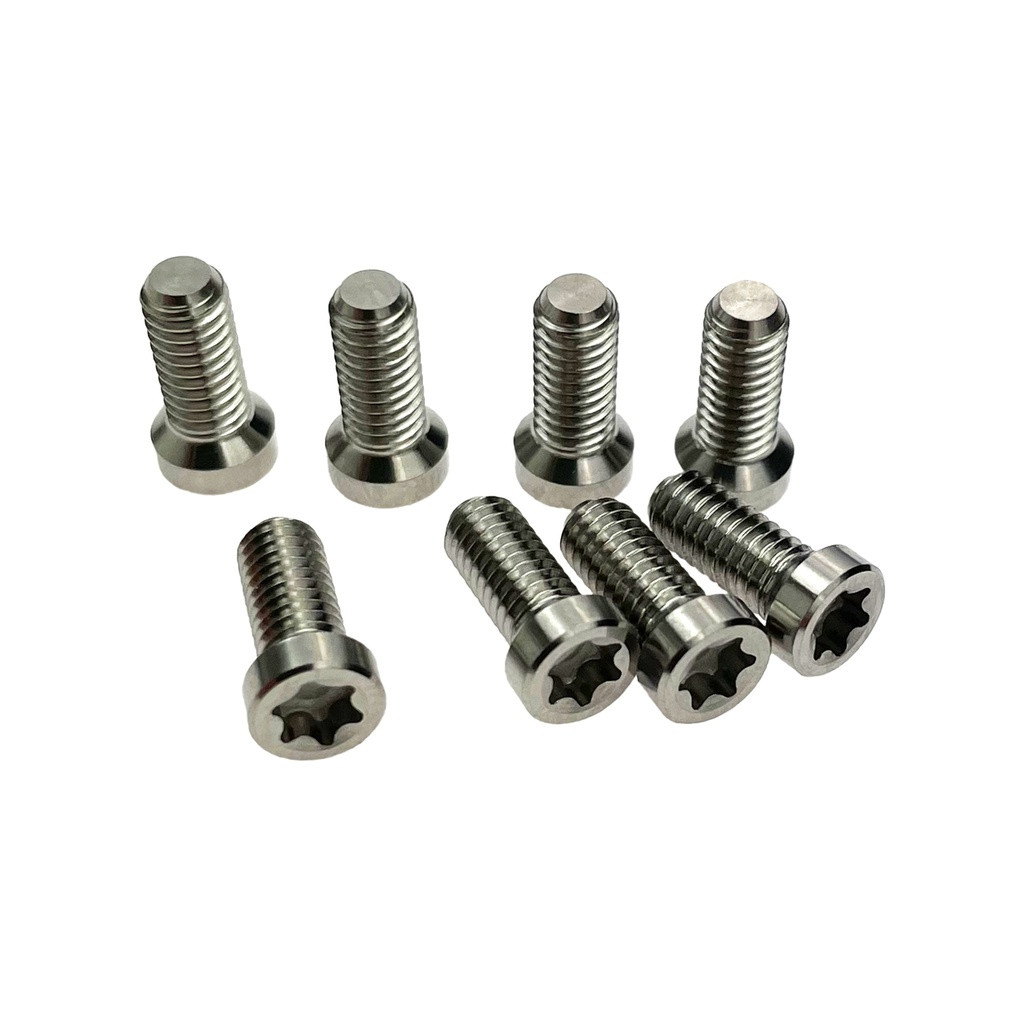 KIT DE VIS ALUGEAR TITANE M4x8mm POUR PEDALIER 8 TROU (Sram/Alugear)